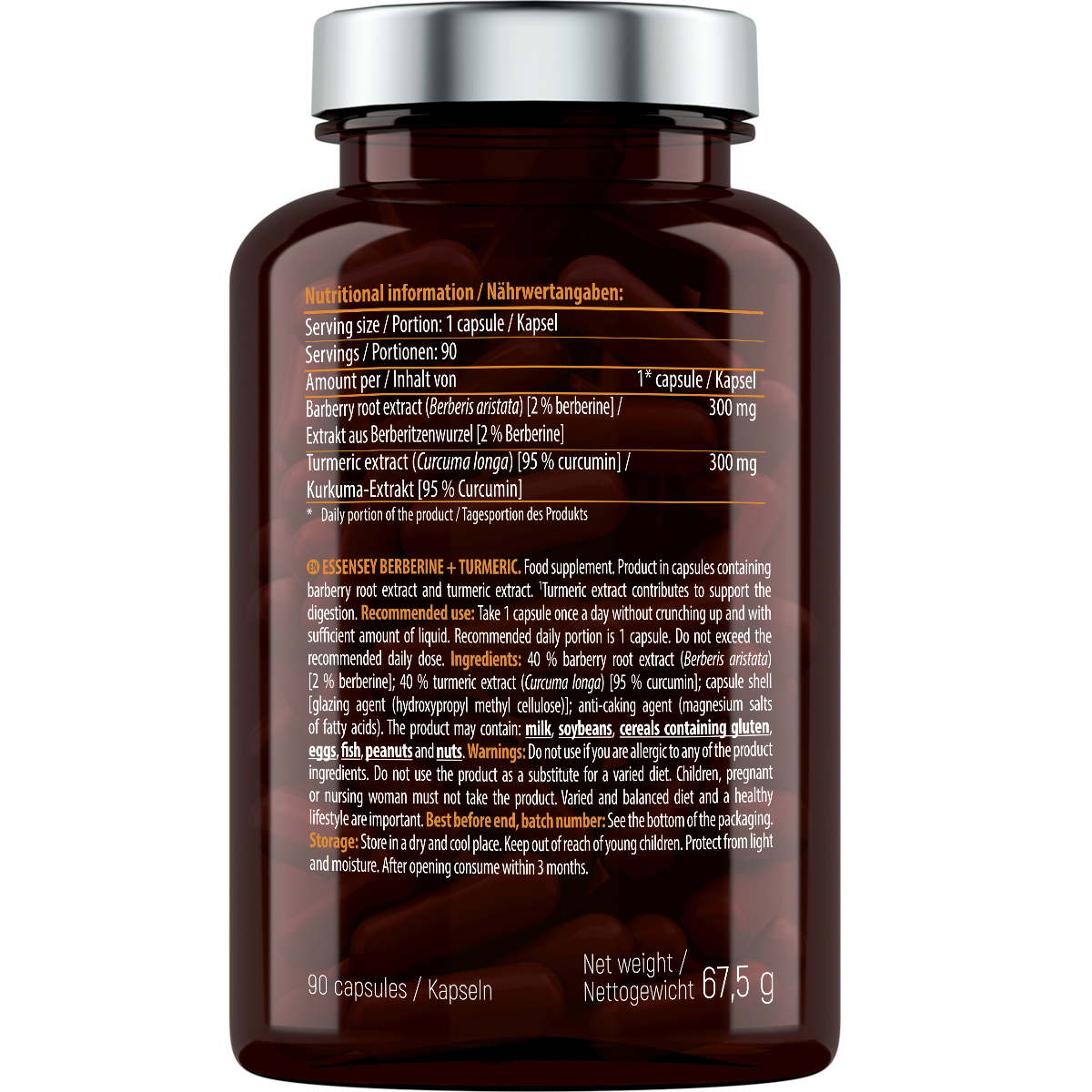 Essensey Berberine + Turmeric 90 Kapseln