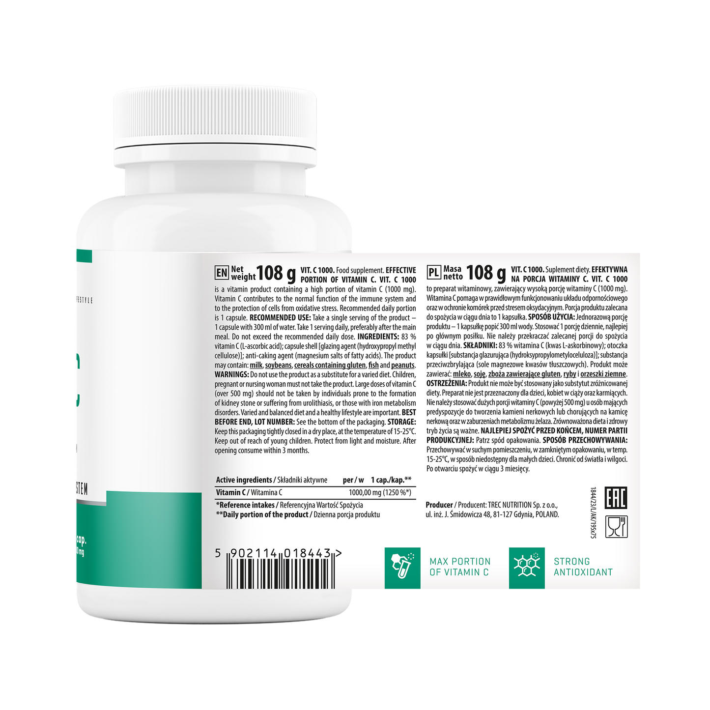 TREC Vit C 1000 90 Kapseln