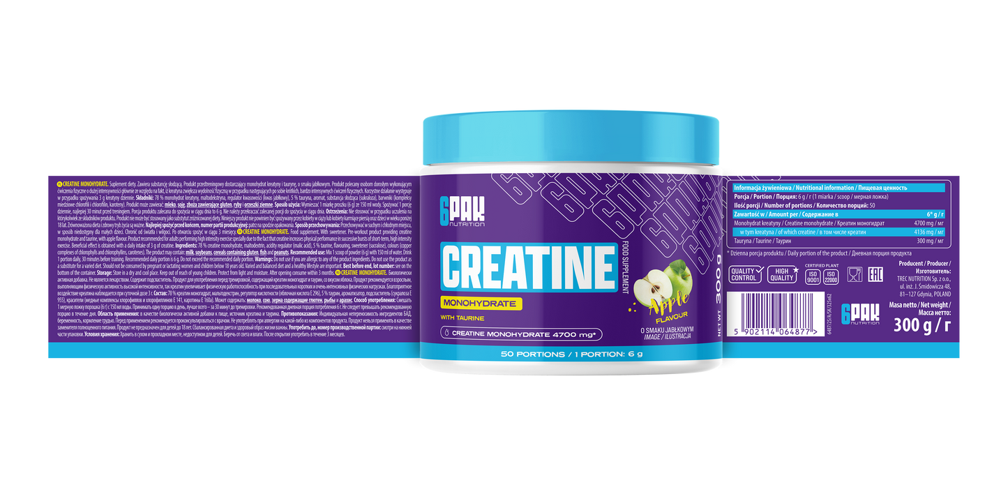 6PAK Creatine Monohydrate 300g
