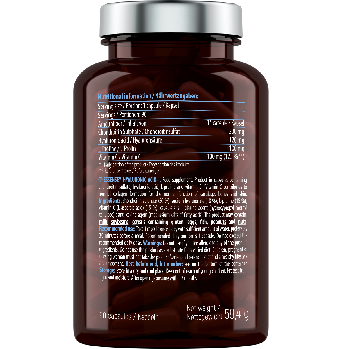 Essensey Hyaluronic Acid+ – 90 Kapseln