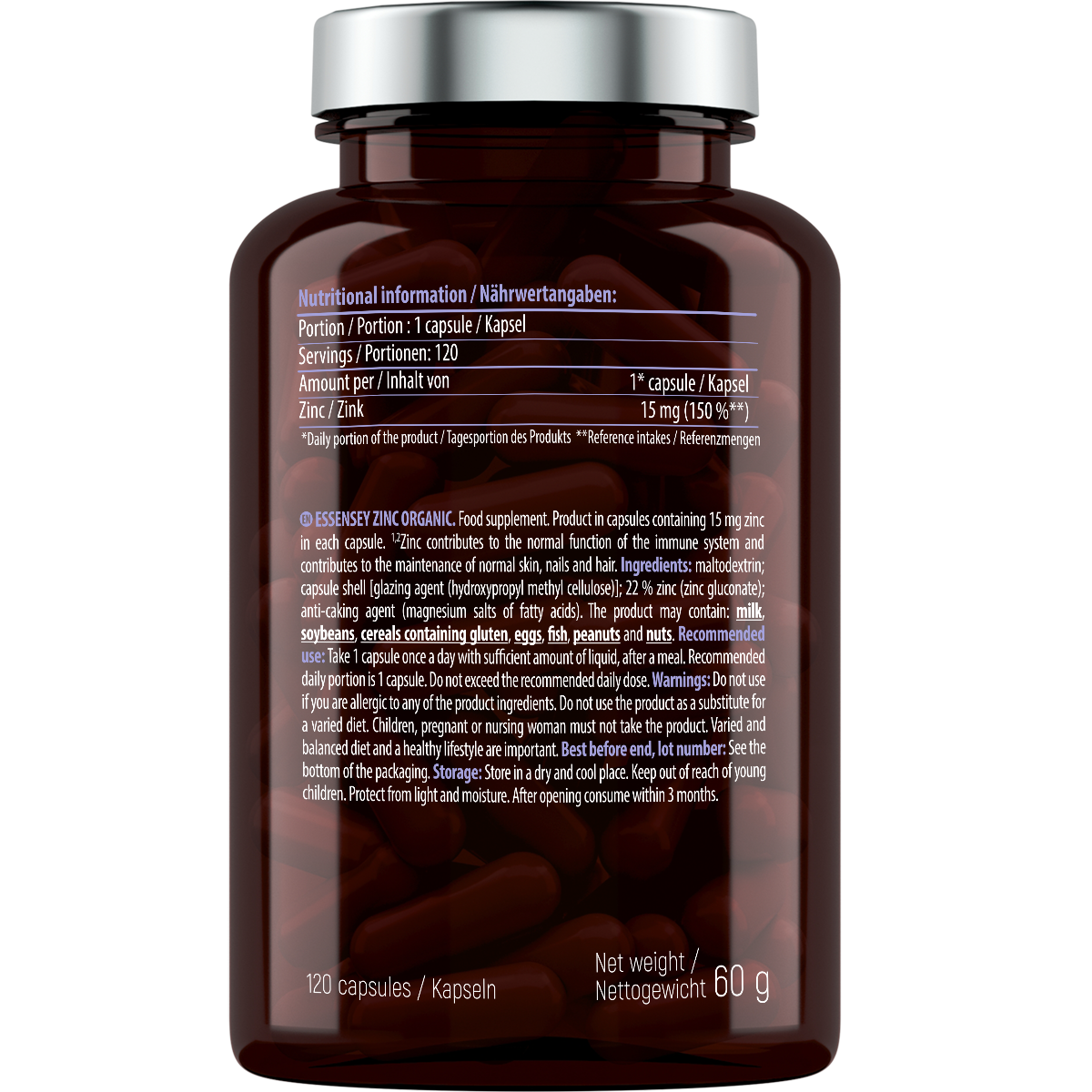 Essensey ZINC Organic 120 Kapseln
