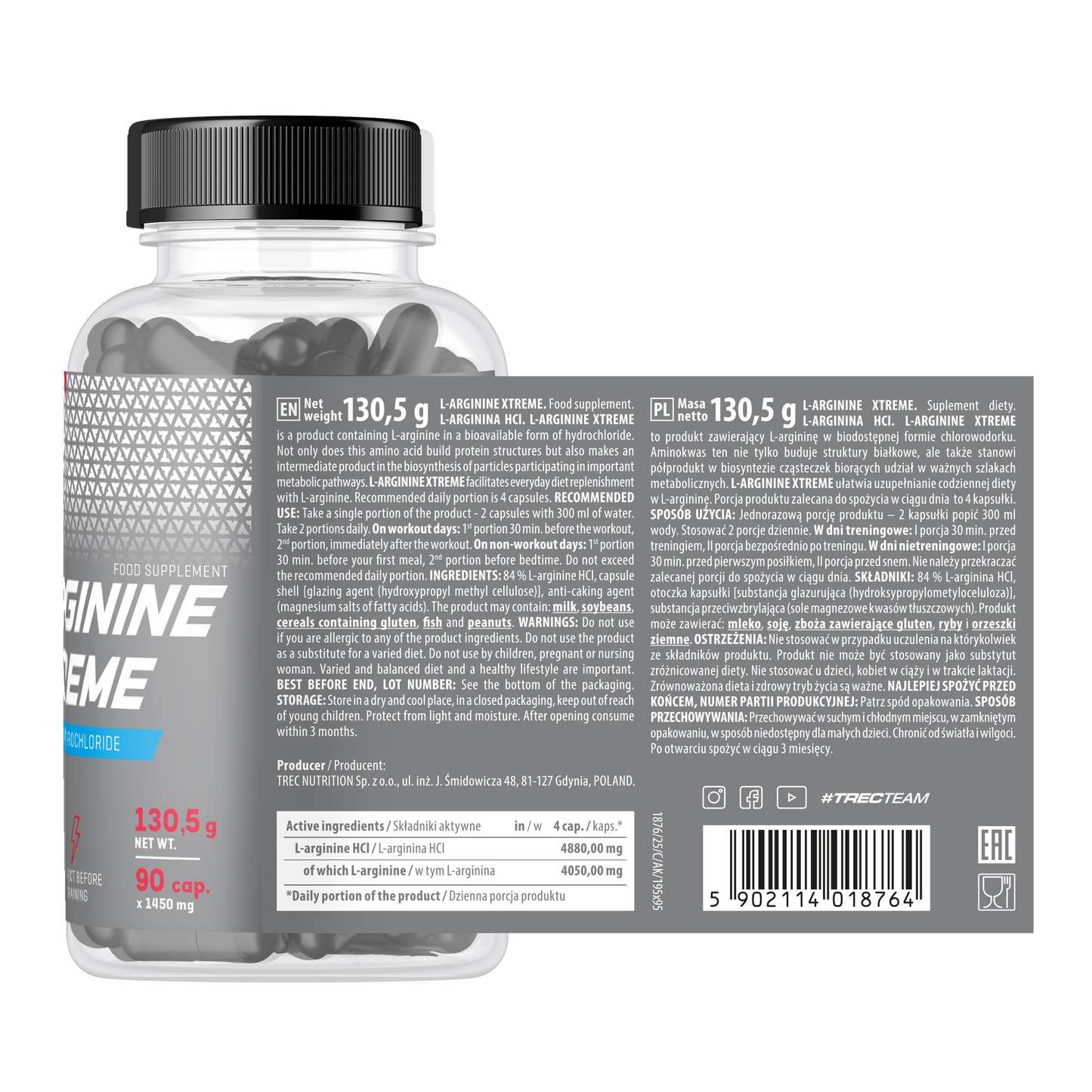 TREC L-Arginine Xtreme 90 Kapseln
