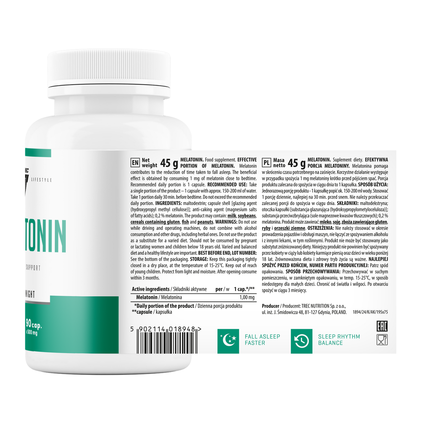 TREC - Melatonin 90 Kapseln