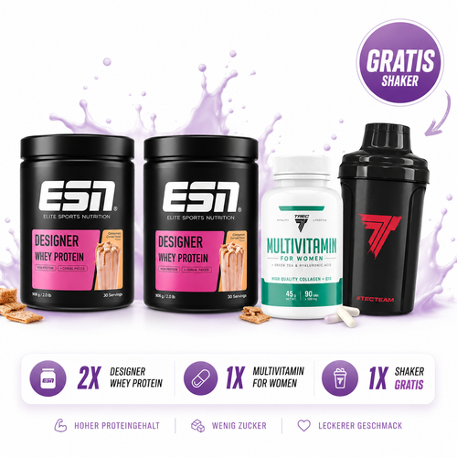 Fitness Bundle 2x ESN Designer Whey + Multivitamin für Frauen