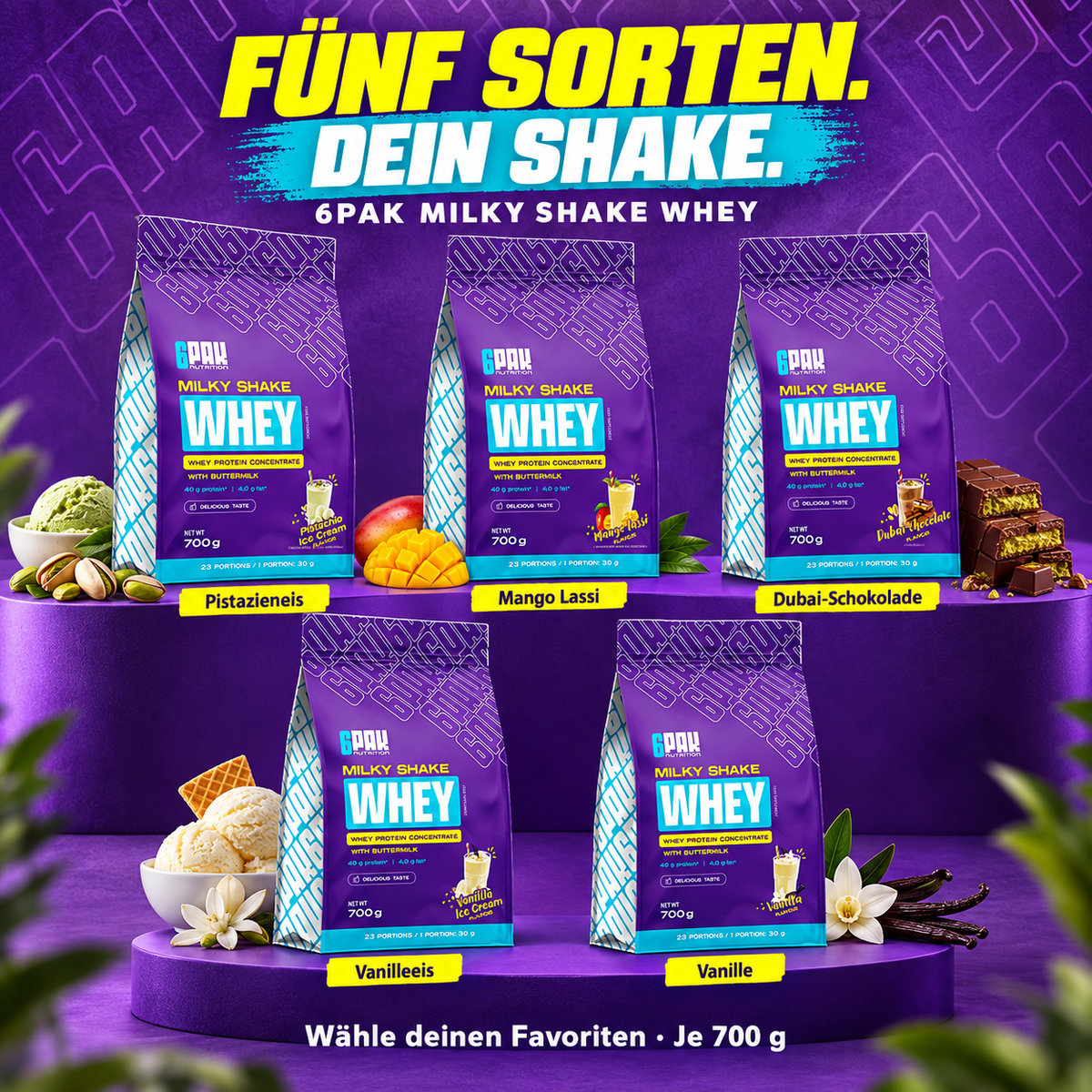 6PAK MILKY SHAKE WHEY 700g