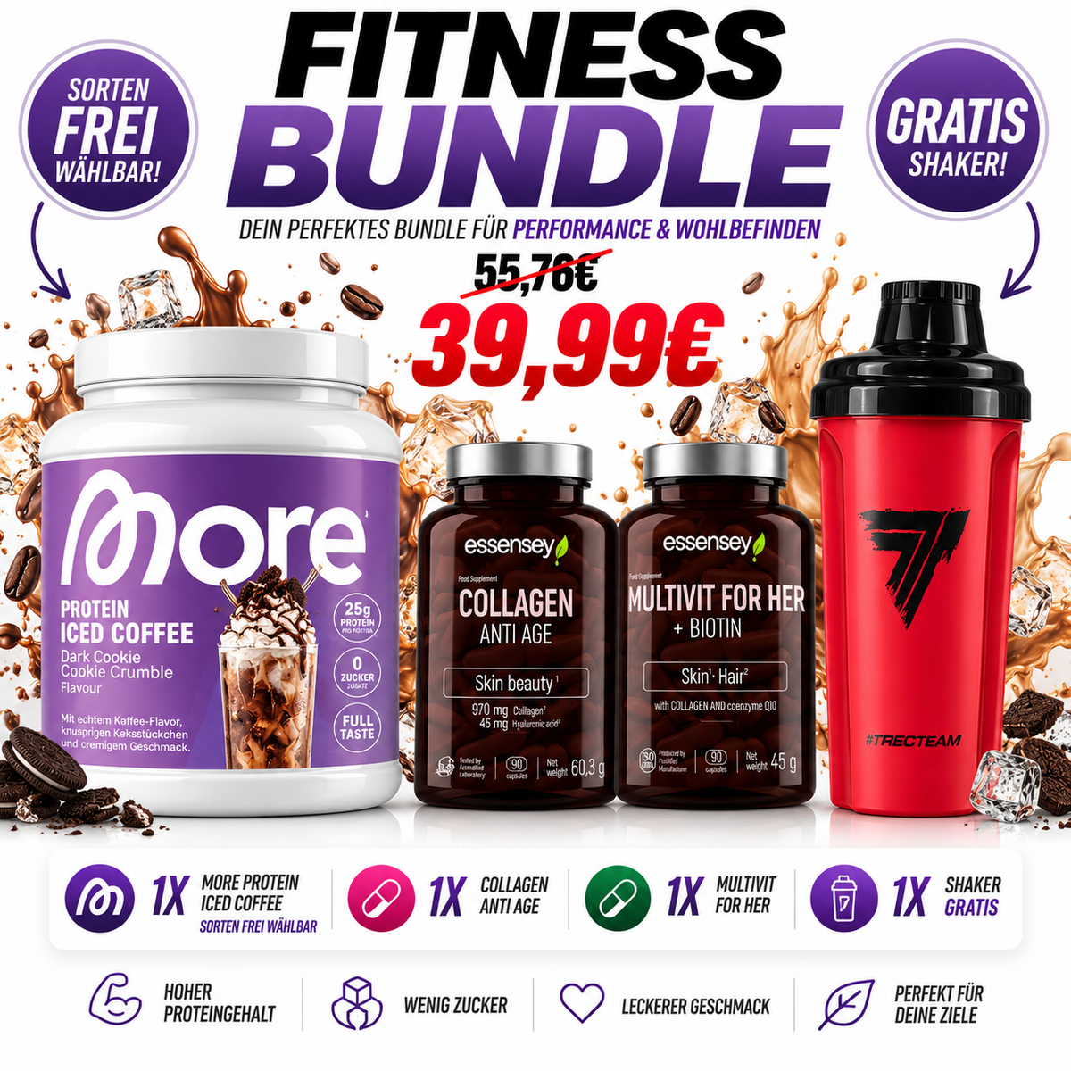 Beauty & Coffee Bundle – Multivitamin, Collagen & More Protein Iced Coffee